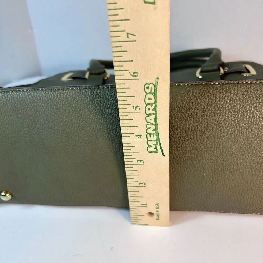 Charming Charlie NWOT Olive Pebble Faux Leather Structured Satchel Bag